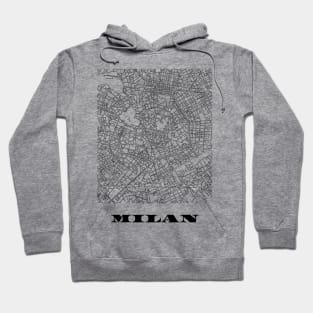 Map of Milan, Italy Minimalist Line Drawing Hoodie